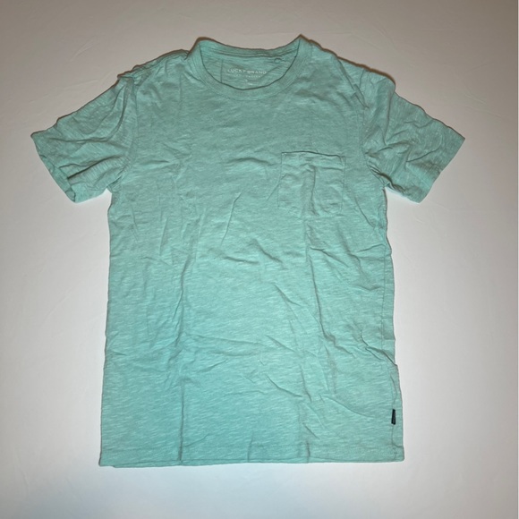 Size Small Lucky Brand Men's Linen Short Sleeve Pocket Crew Neck Tee - Picture 2 of 4